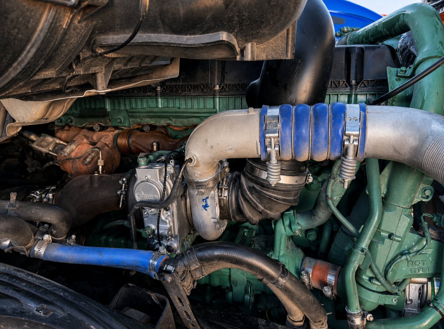 Turbocharger Replacement: Turbocharger installation complete